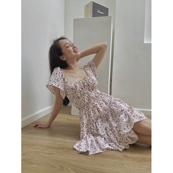 LEMONCHICVN - Đầm chân bèo xoè thun ngực thun eo - D175