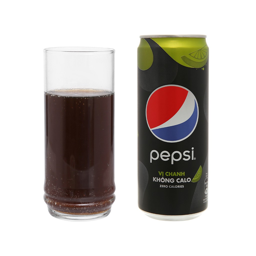 E - Nước Ngọt Pepsi Zero Calories Vị Chanh Thùng 24 Lon 330Ml