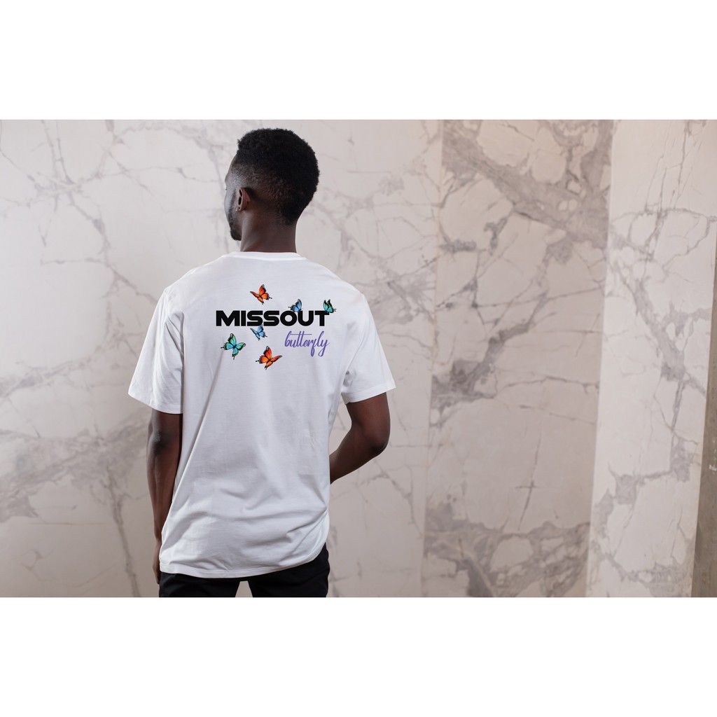 Áo thun tay lỡ MISSOUT BUTTERFLY, áo thun cotton nam nữ unisex , Dricco_offcial