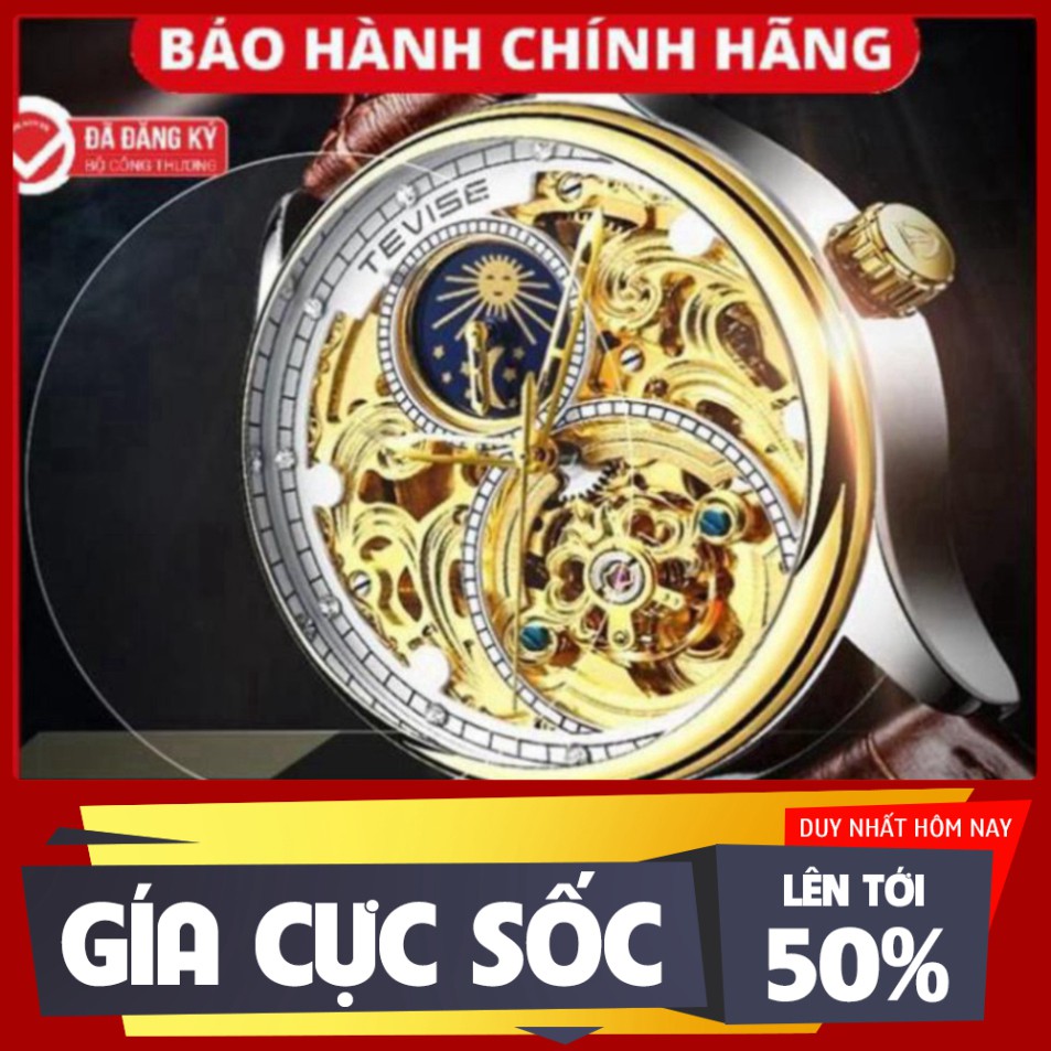 SIÊU PHẨM Đồng hồ Cơ Nam TEVISE LUXIS- Dây Da Cao Cấp - Quý Ông Thời Thượng HÀNG CỰC CHẤT