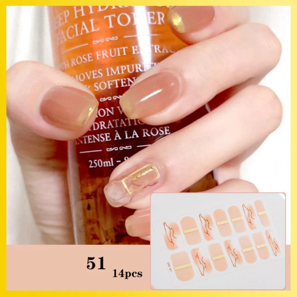 [Sẵn Hàng] Bộ dán móng tay nail sticker mới về gồm 14 móng, không thấm nước, có độ đàn hồi tốt [MTQH41D55]