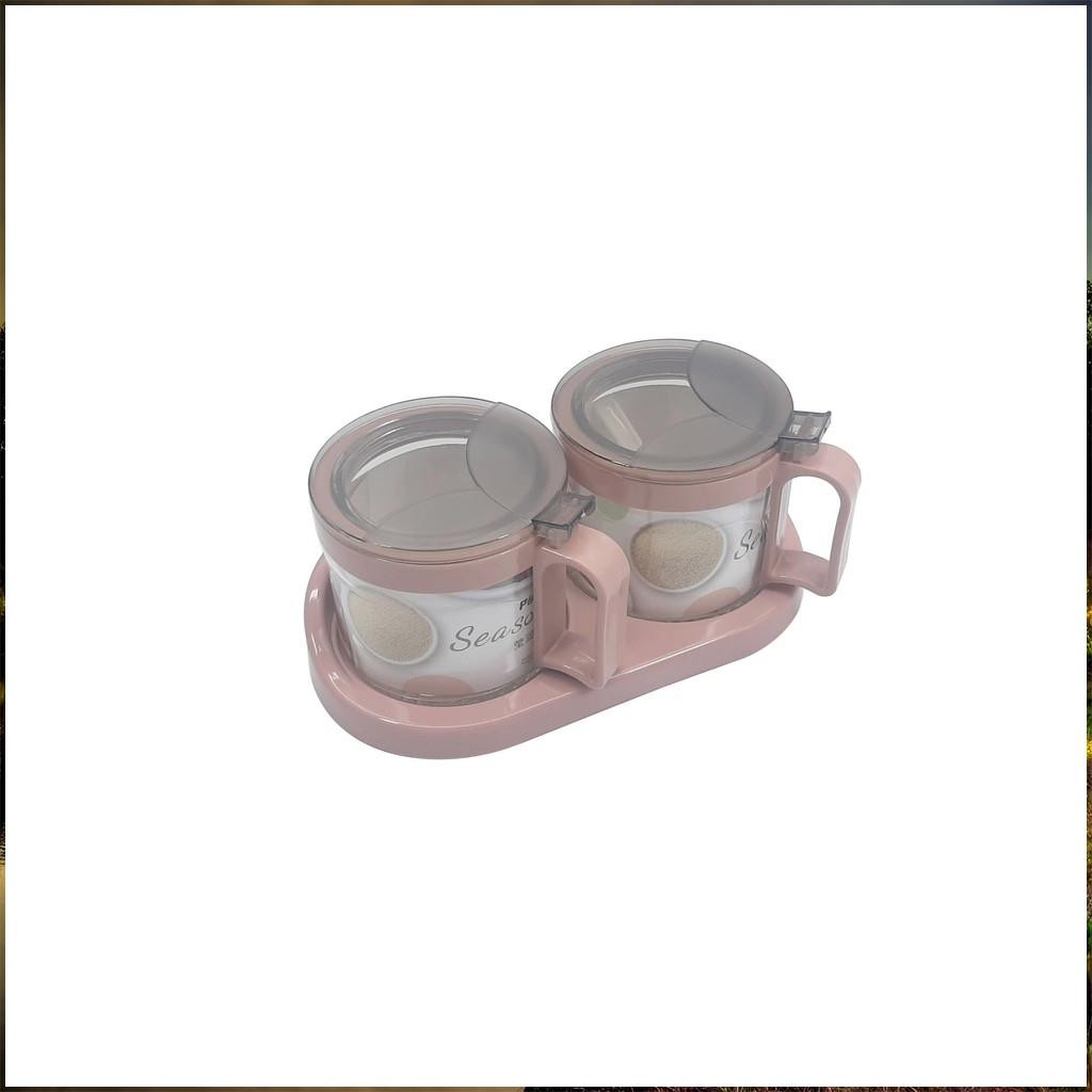 [ Ảnh Thật ] Bộ đôi gia vị thủy tinh nắp lật - Bộ gia vị thủy tinh có thìa | BigBuy360 - bigbuy360.vn