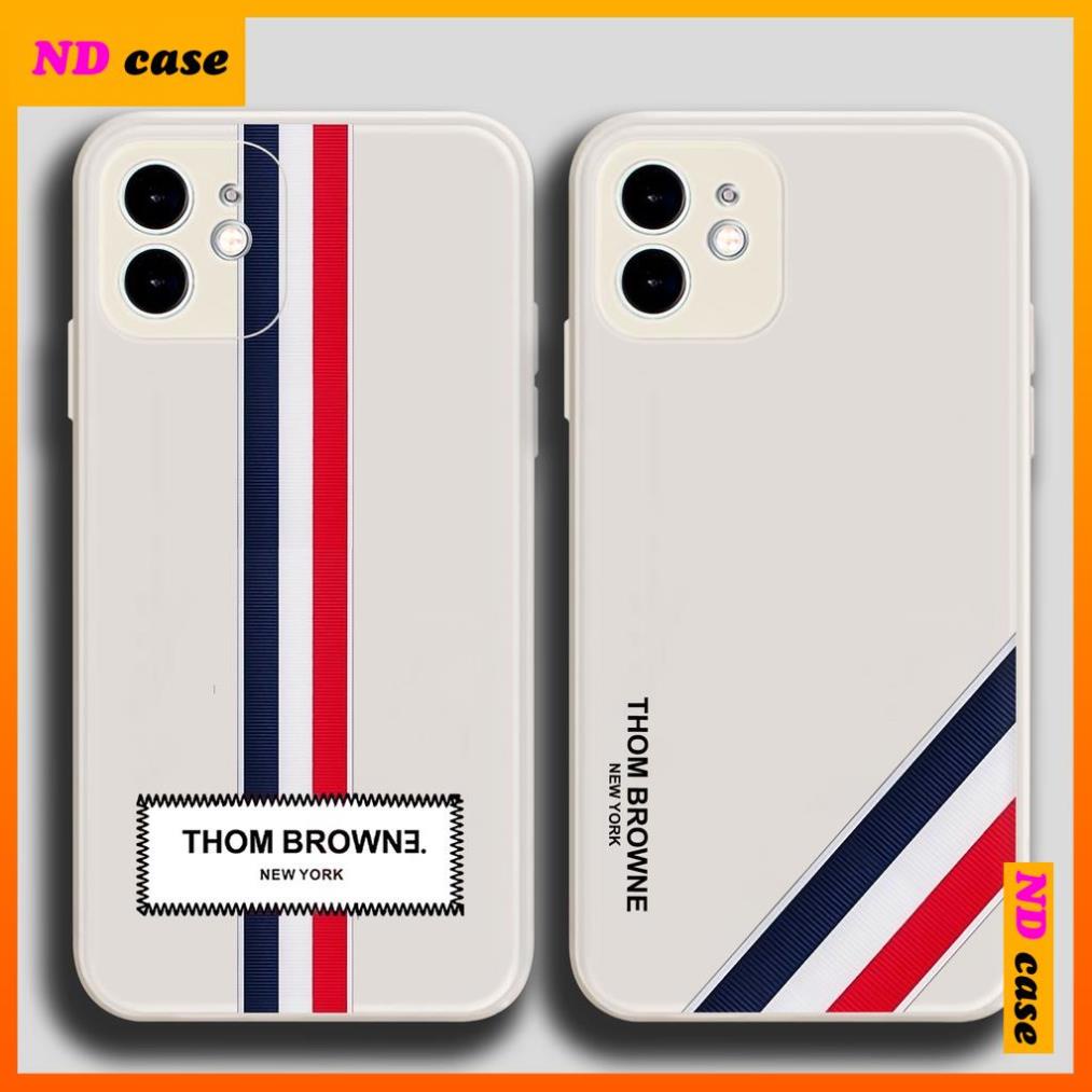 Ốp lưng viền vuông iPhone 6/6s/7/8/X/XS/11/12/13 Pro Plus Max Mini hình thom browne
