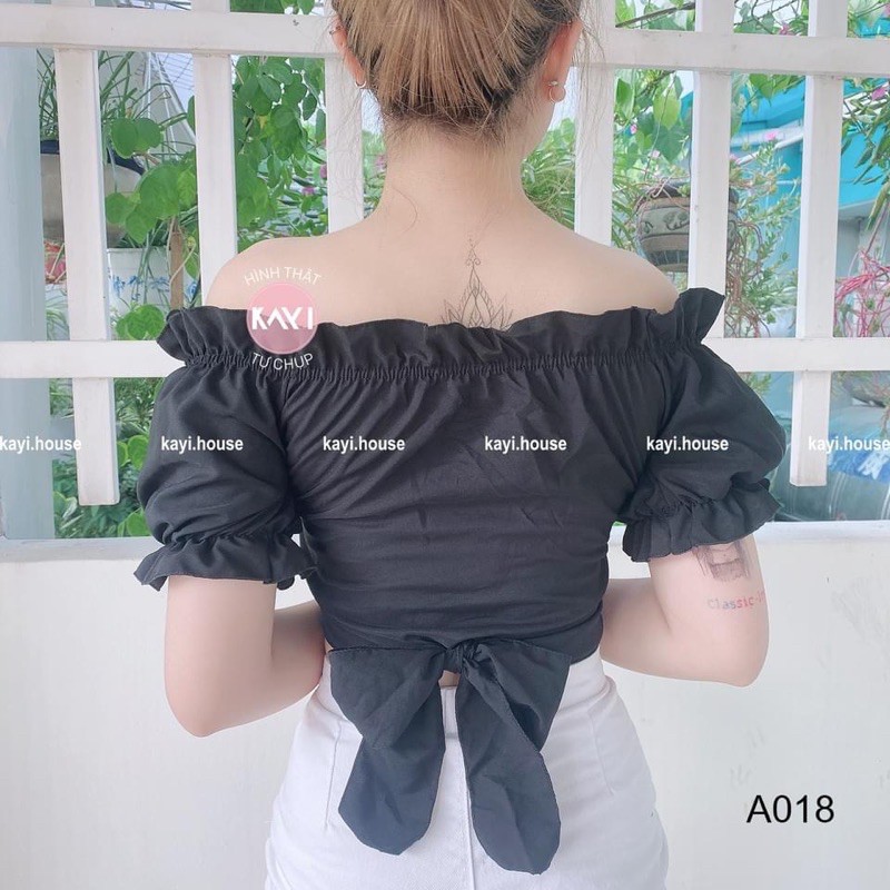 [Mã FAMAYWA giảm 10K đơn 50K] Áo croptop đắp chéo nơ eo - A018 | BigBuy360 - bigbuy360.vn