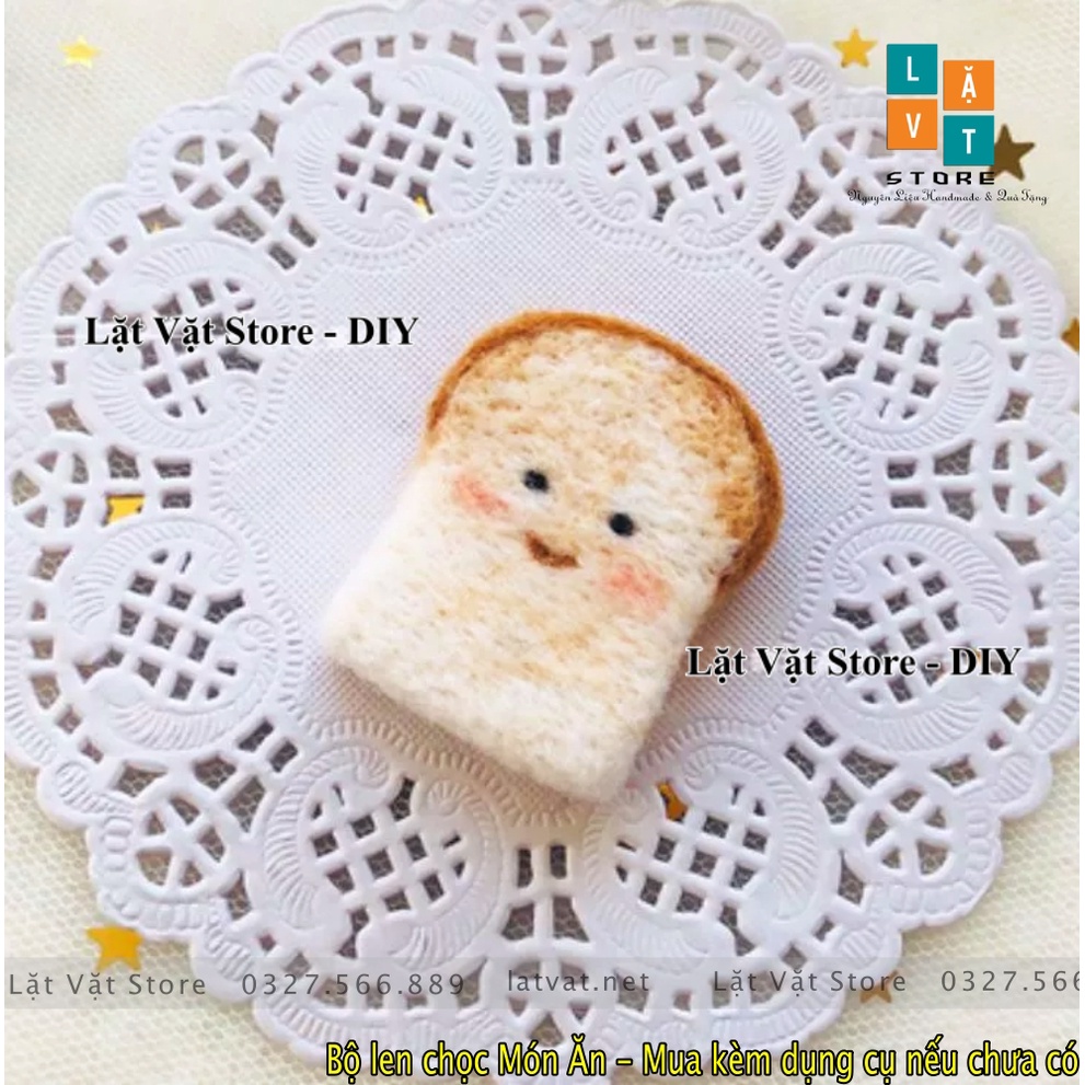 Bộ kit len chọc Món Ăn Hàng Ngày - Needle feltiong egg, quả bơ dễ thương, món quà tự làm, móc chìa khoá từ chọc len rẻ