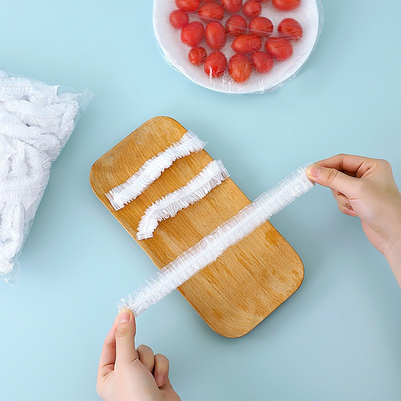 Combo 100 màng bọc thực phẩm có chun co dãn tái sử dụng được màng bọc chống bụi chống côn trùng chống mùi khi bảo quản