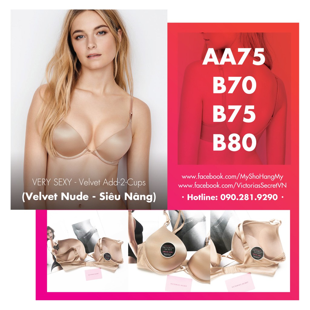 Áo Lót Vic dòng Very Sexy siêu nâng ngực, tạo khe đỉnh cao, AA75, B70, B75, B80 - Velvet Nude