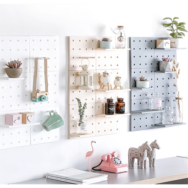 Bảng Pegboard giá treo dụng cụ và trang trí tường bằng nhựa gọn gàng và thẩm mỹ