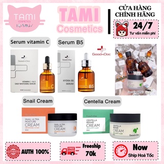 (Date T3/2025) Dưỡng Da Goodndoc Hydra B5 & Vitamin C Serum / Centella Repair & Snail Cream