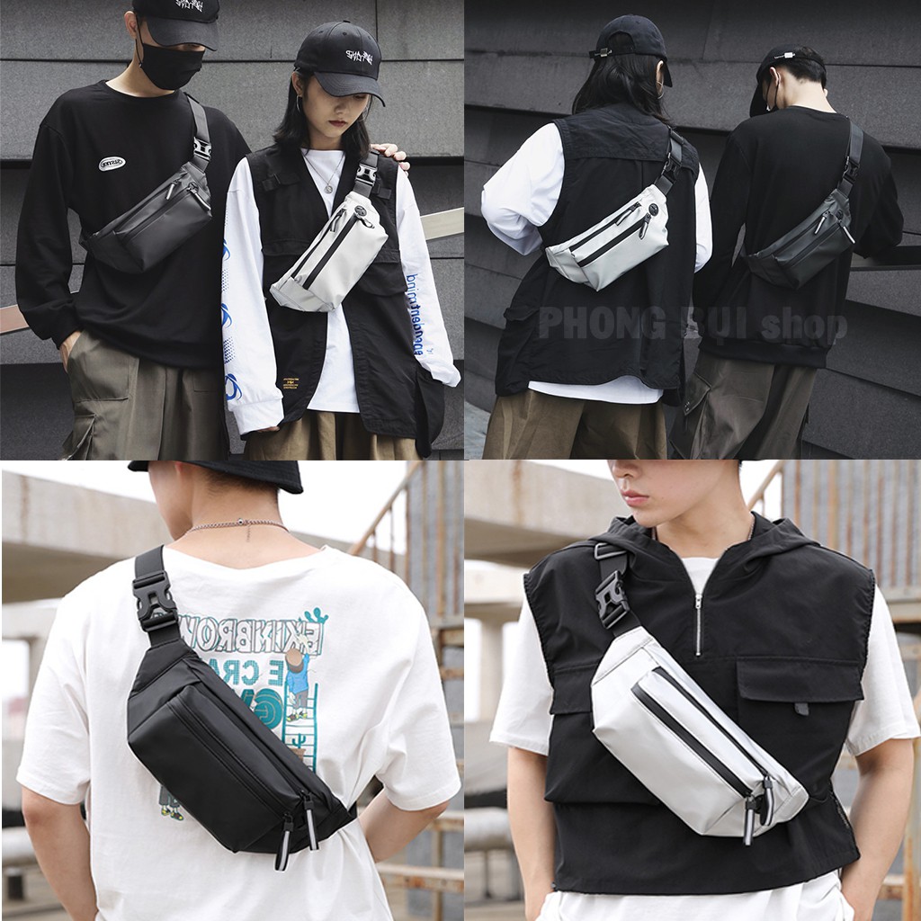 Túi Đeo Chéo Bao Tử Đeo Hông Nam Nữ Da Trơn Phủ Poly Chống Nước Siêu Đẹp Nịnh Mắt | BigBuy360 - bigbuy360.vn