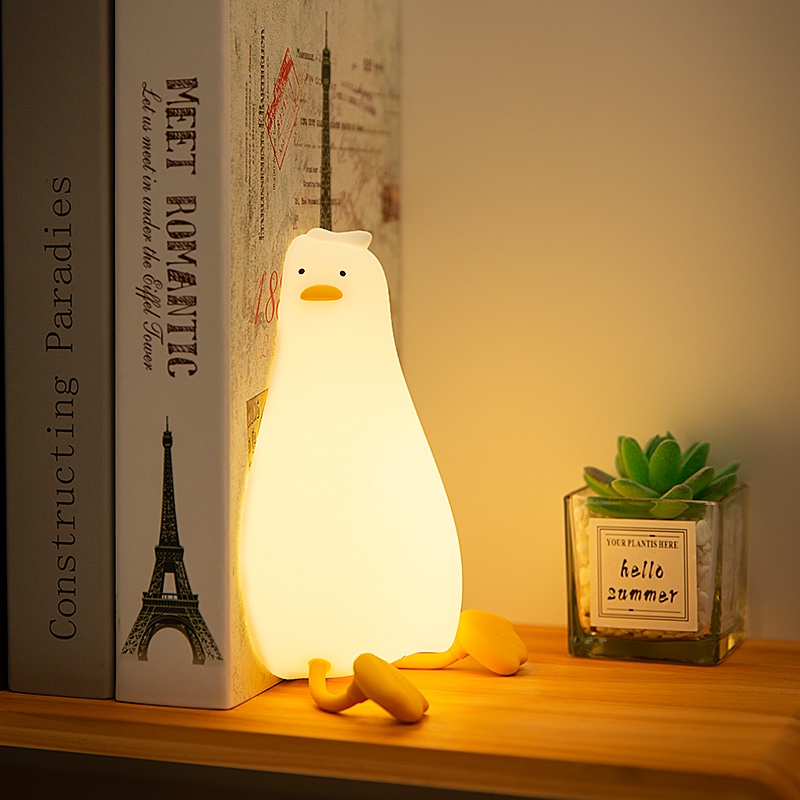 Đèn Ngủ 3 Chế Độ Hình Chú Vịt Dễ Thương Thay Đổi Màu Sắc Theo Thời Gian Bảo Vệ Mắt Cho Bé