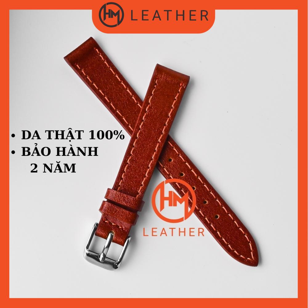 Dây đồng hồ da bò nữ chống thấm nước - Đủ size 12/14/16/18/20/22/24 - Thương hiệu Hima Leather FLEXIBLE