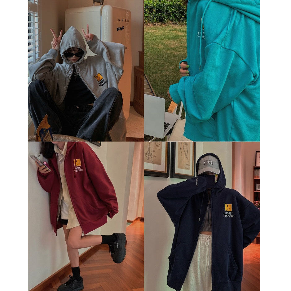 NEW Áo Hoodie Dài Tay Thêu Họa Tiết Xinh Xắn Dành Cho Nữ 2020