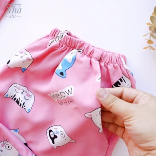 Đồ bộ nữ vải lụa cổ tim tay cộc quần lững đẹp