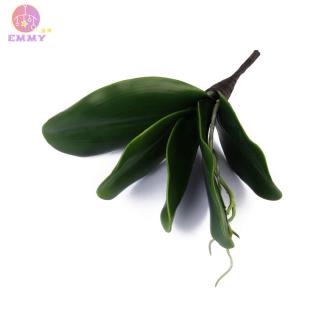 1 nhành lá hoa lan bướm giả trang trí nhà cửa màu xanh lá