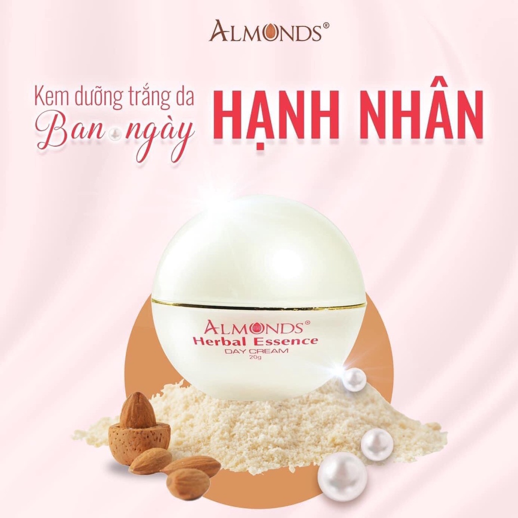 Kem Dưỡng Da Ban Ngày Almonds 20gr Trắng Da, Nâng Tone