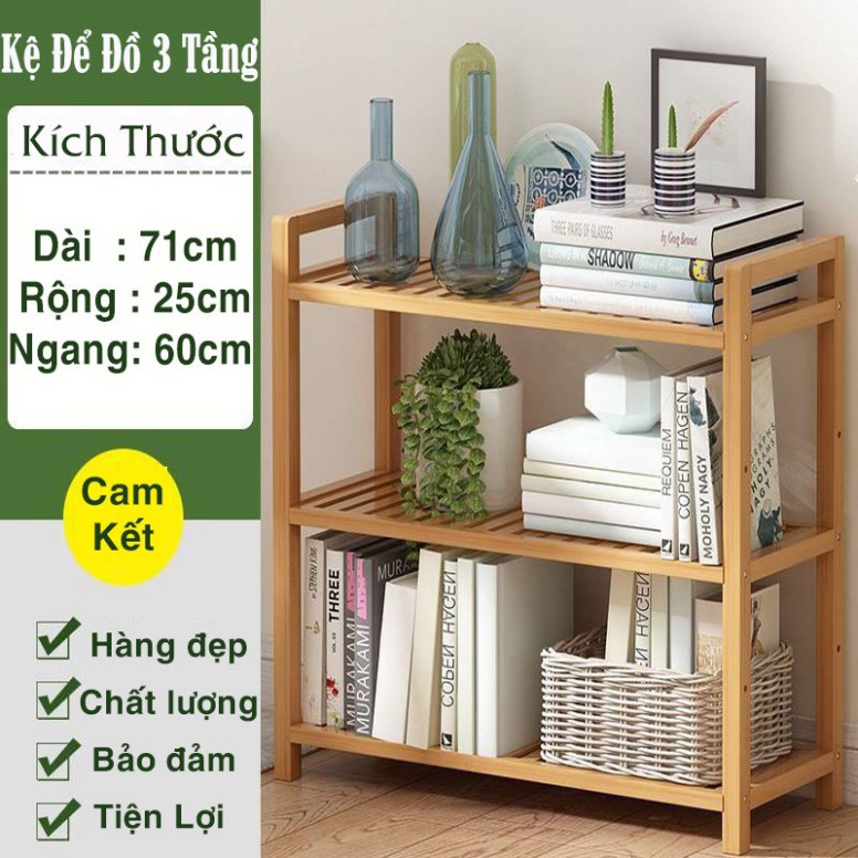 tUANN2 Kệ Sách Bằng Gỗ 3 Tầng, Giá Kệ Tre Đứng Lưu Trữ Đa Chức Năng Nhà Bếp Phòng Khách Đơn Giản PAPAA.HOME tUANN2