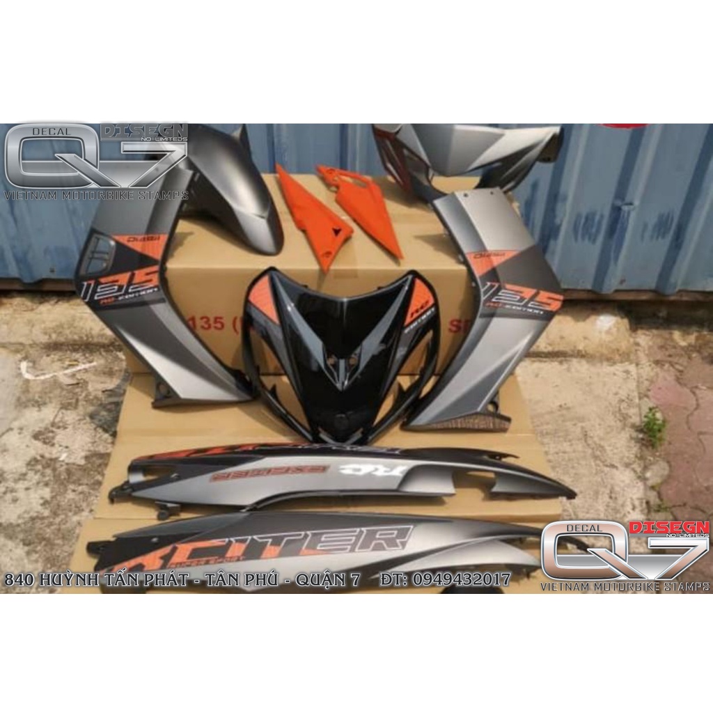 TEM RỜI EXCITER 2010 CAM XÁM ĐEN