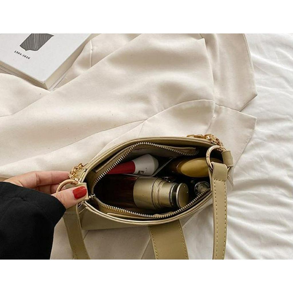 Túi xách nữ đẹp túi đeo chéo đeo vai đi chơi thời trang phong cách Hàn Quốc phối dây xích dẹt Giatot68 747