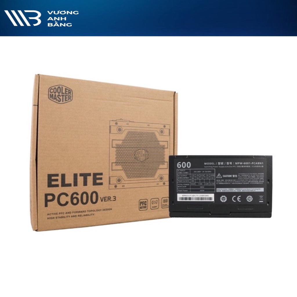 Nguồn Cooler Master Elite V3 PC600 600W - Hàng chính hãng
