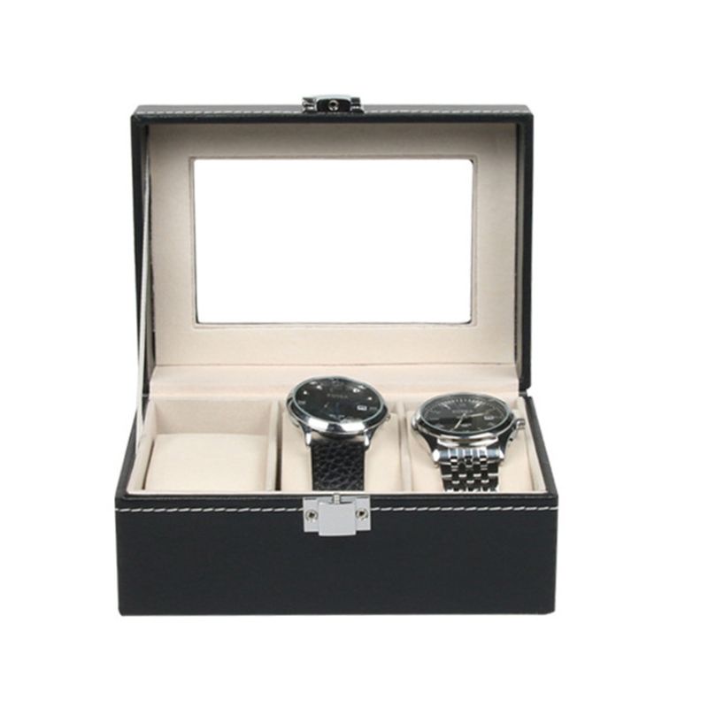 Hộp Đựng Đồng Hồ Dạng Cuộn 3 Ngăn Bằng Da PU Sang Trọng Cho Nam Và Nữ