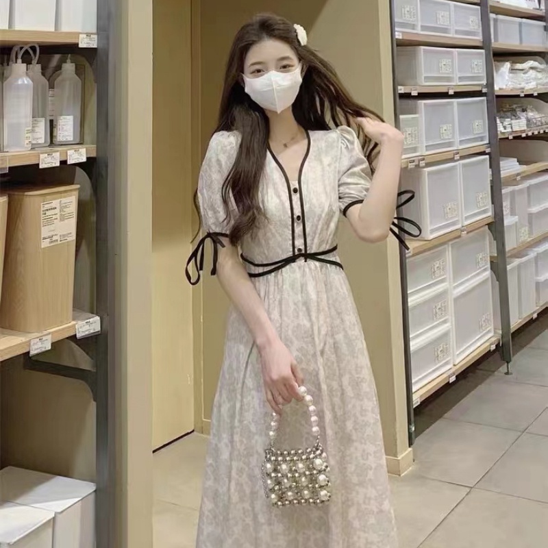 Đầm PERTY nhấn eo ôm dáng phong cách cổ điển thời trang mùa hè dành cho nữ