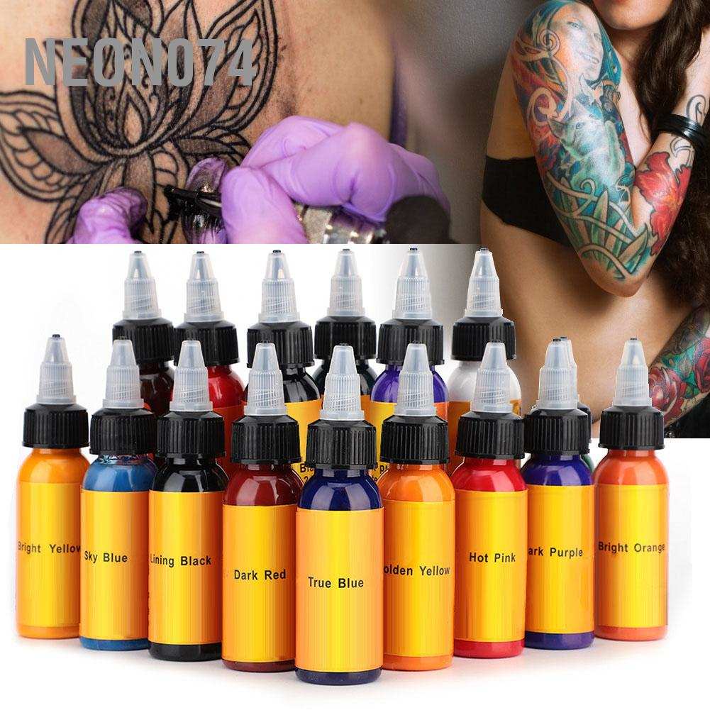 Neon074 30ml/Bottle 16 Colors Tattoo Makeup Ink Pigment Professional Beauty Body Art Inks mực xăm