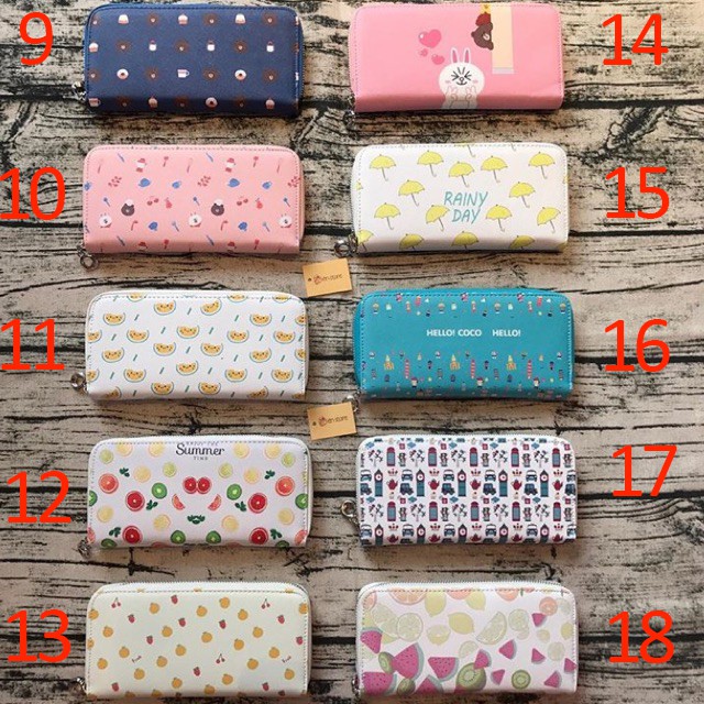 Bóp Ví Dài Cầm Tay Nữ Hoạt Hình Hoa Quả Chất Xịn Đựng Vừa Ip 6,6+,7,7+,8,8+... !