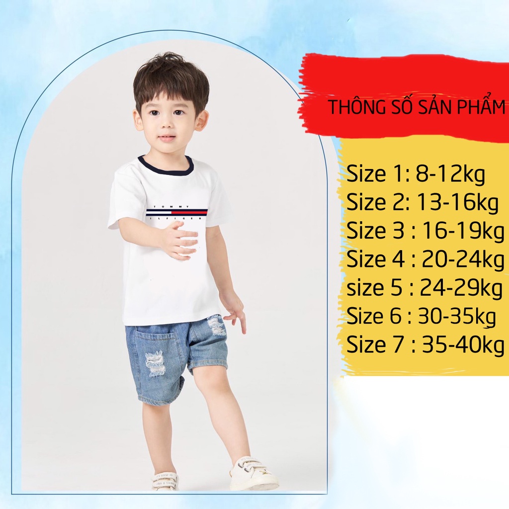 Áo phông bé trai trơn cộc tay cho bé gái ALALA chất coton 9-40kg