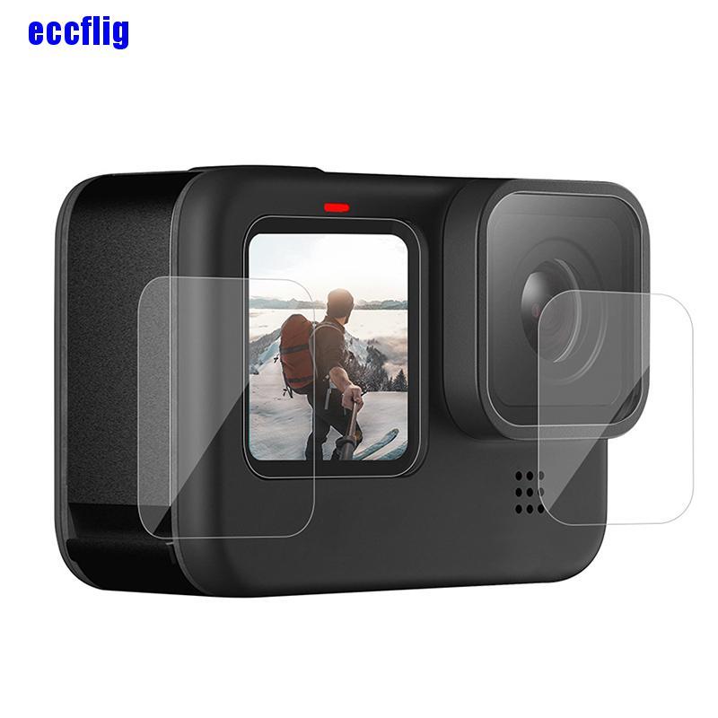 ECC 3pcs Camera Lens Tempered Glass Film HD for GoPro 9 Sports Action Video Camera