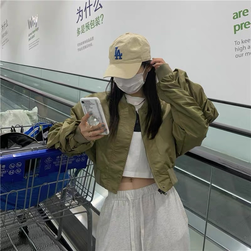 Áo khoác bomber croptop