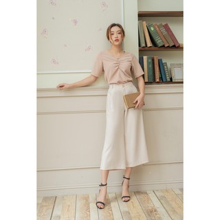 Quần culotte trơn Q010-Kem