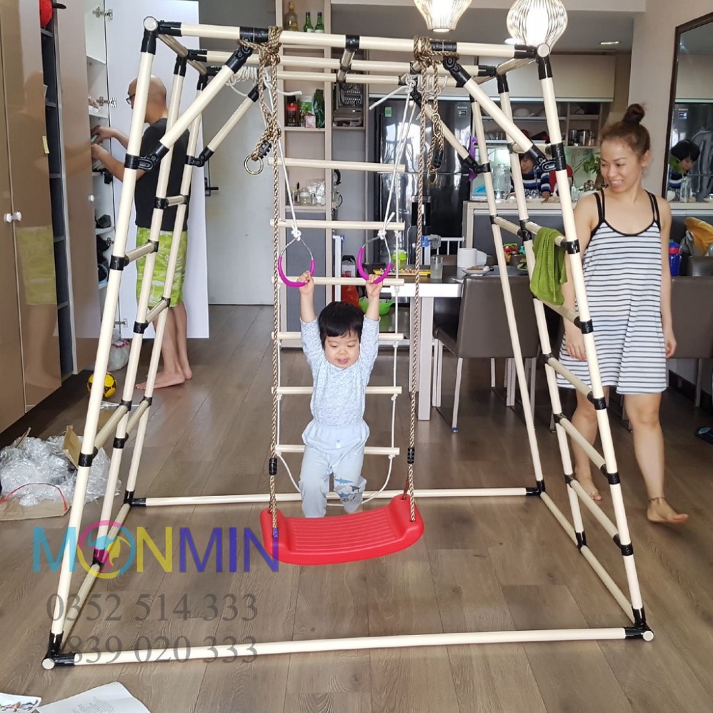 Phụ kiện Ghế đu nhựa - Xà đu đa năng Satech - Chưa bao gồm khung vận động cho bé