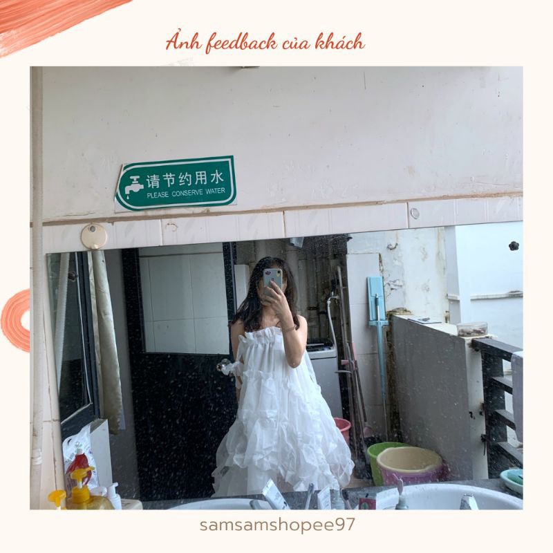 Váy trắng tiểu thư bồng bềnh hai dây siêu xinh (Kèm Ảnh Thật) | BigBuy360 - bigbuy360.vn