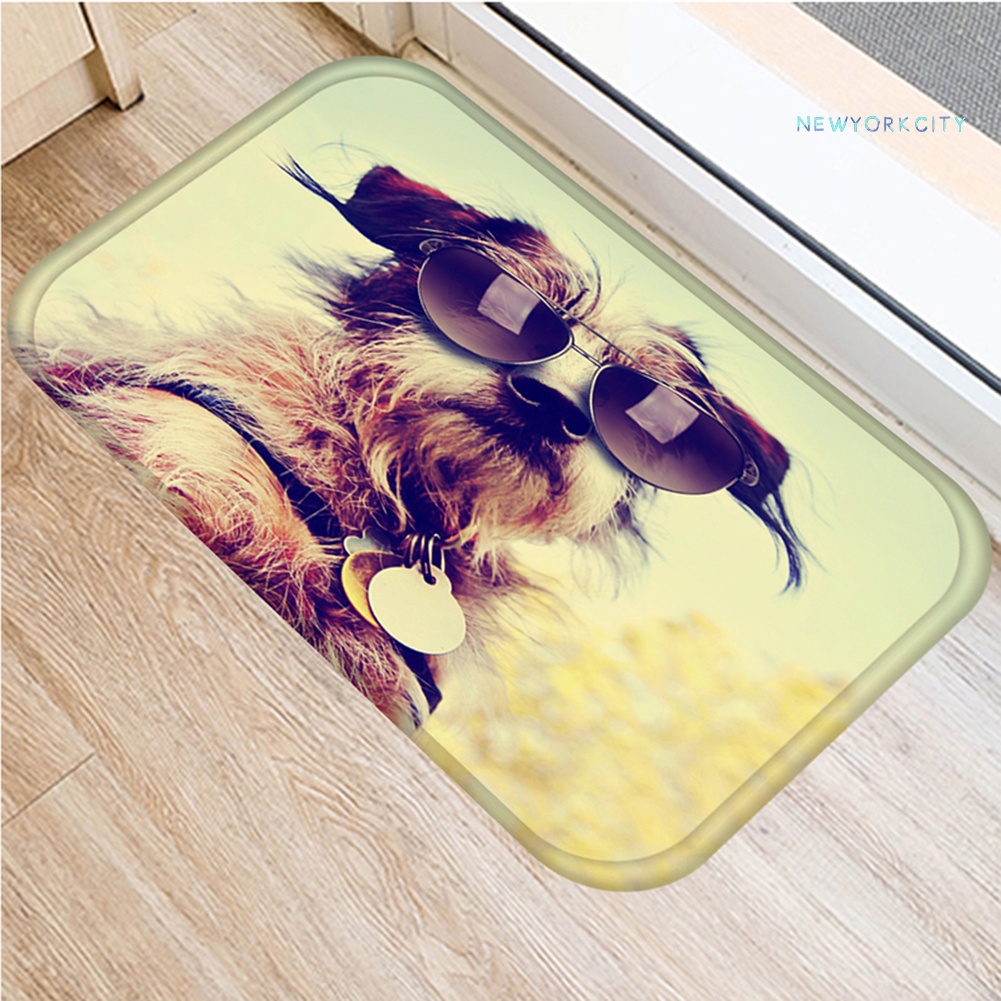 Thảm Chùi Chân Thấm Hút Nước Chống Trượt Họa Tiết Chú Chó Dễ Thương