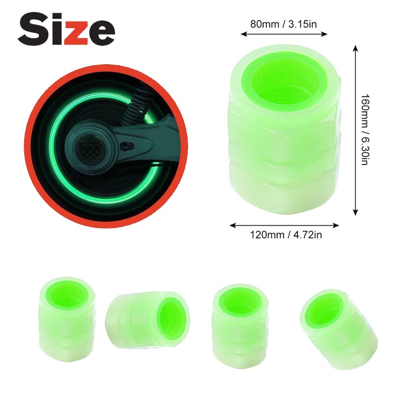 Set 4 Nắp Van Bánh Xe Phát Sáng Độc Đáo