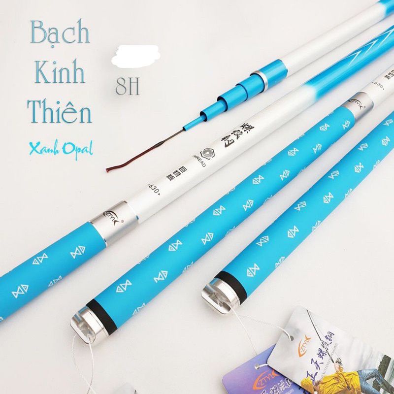 Cần câu đơn đài Bạch Kinh Thiên 8H chính hãng bản cam và xanh đủ size