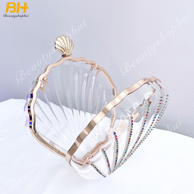 Túi Đeo Chéo Trong Suốt Đính Hạt Thời Trang Cho Nữ