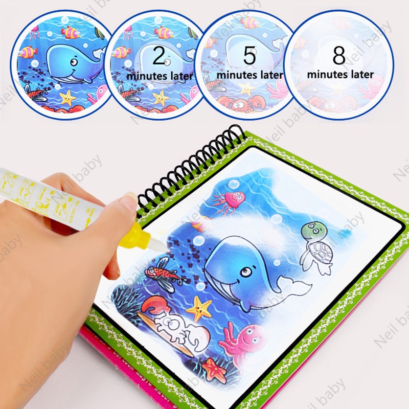 Sách Nuku Tô Màu Ma Thuật Nhiều Màu Sắc Có Thể Tái Sử Dụng Nhiều Lần