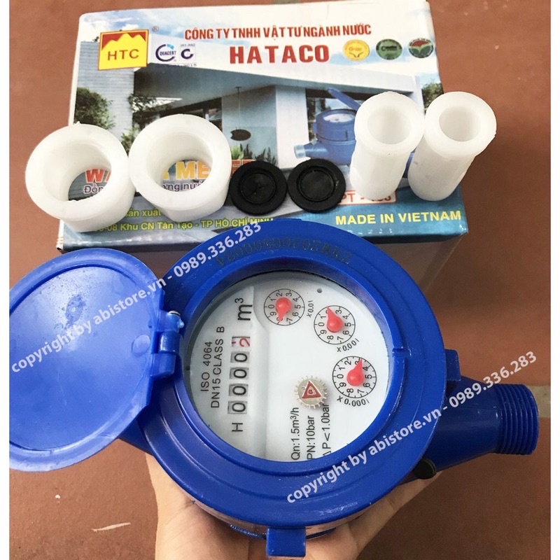 combo 10 đồng hồ nước sinh hoạt Hataco, đồng hồ đo lưu lượng nước( công tơ nước )