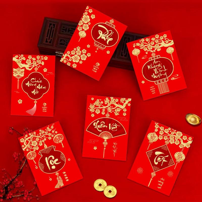 Set 6 Bao Lì Xì Giấy May Mắn Cho Năm Mới 2023