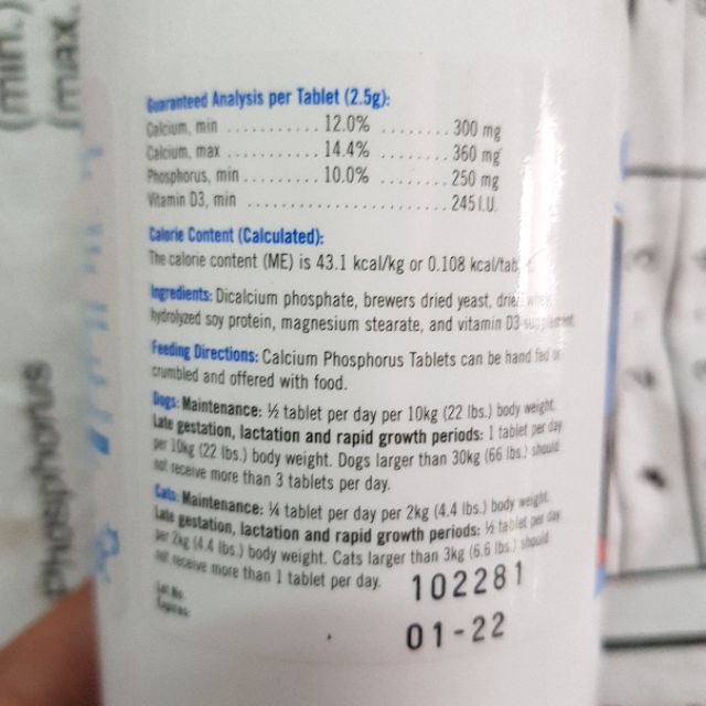 (1hộp) canxi hỗ trợ chắc xương cho chó meo , calcium