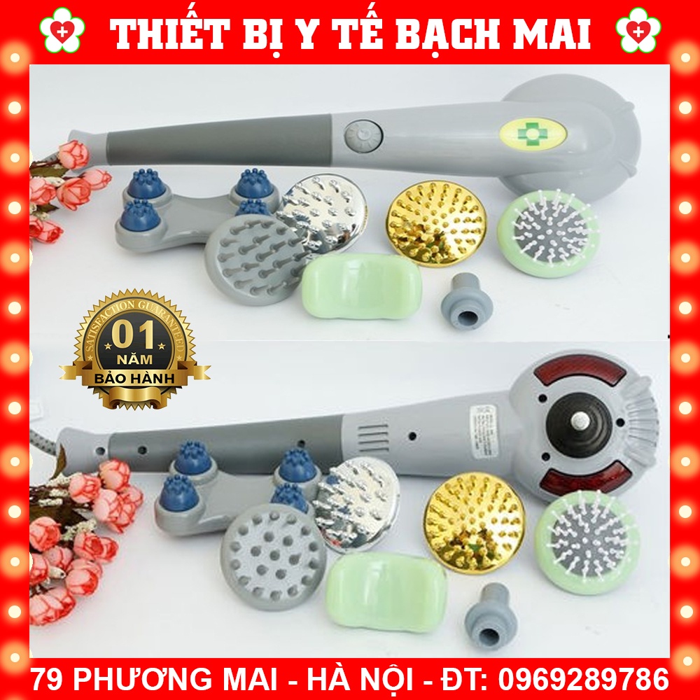 Máy Massage Cầm Tay  Máy Mát Xa Cầm Tay 7 Đầu Hồng Ngoại KING MASSAGER [Chính Hãng - Bảo Hành 12 Tháng]