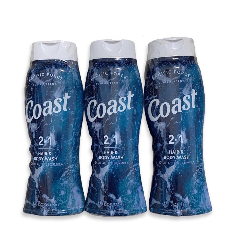 Dầu gội và sữa tắm 2 in 1 Coast 532ml mẫu mới