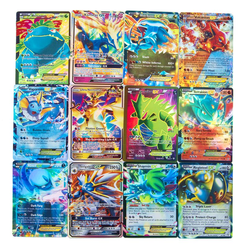 Set 100 Thẻ Bài Pokemon TCG Tiếng Anh EX GX