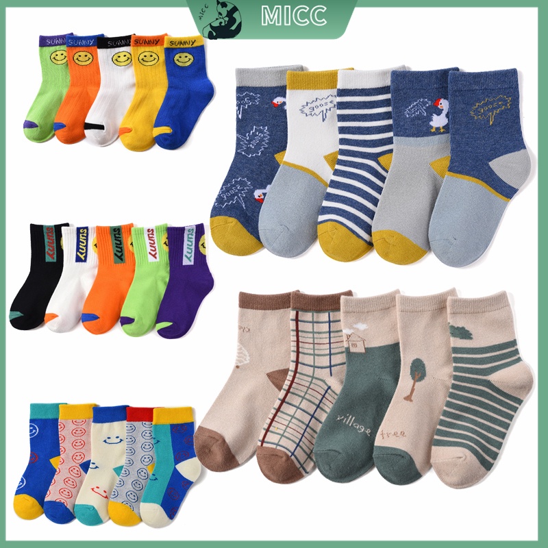 Set 5 Đôi Vớ Cotton Dễ Thương Cho Bé