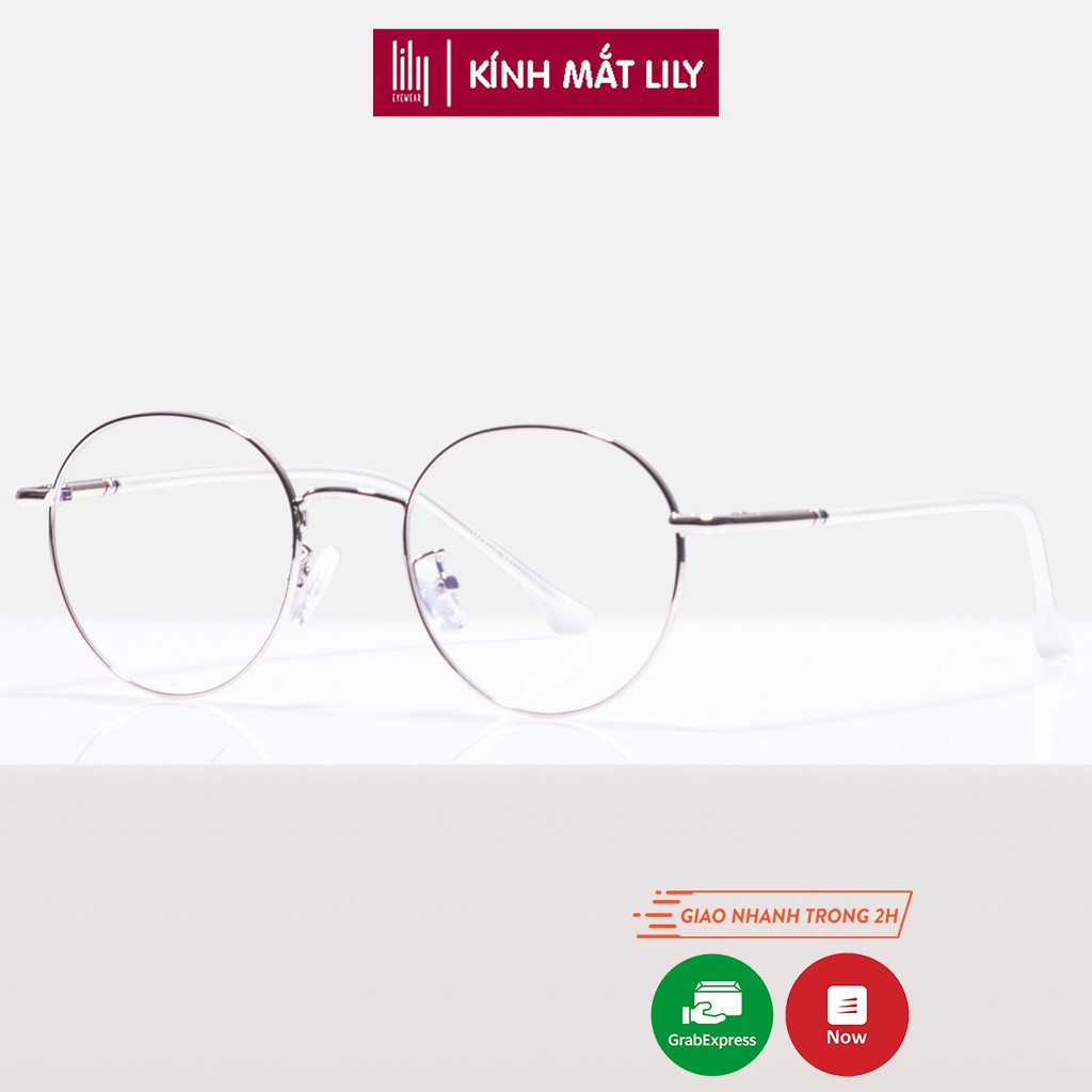 Gọng kính kim loại mắt tròn nam nữ Lilyeyewear càng kính nhẹ nhàng phù hợp mặt nhỏ màu sắc thời trang 29120
