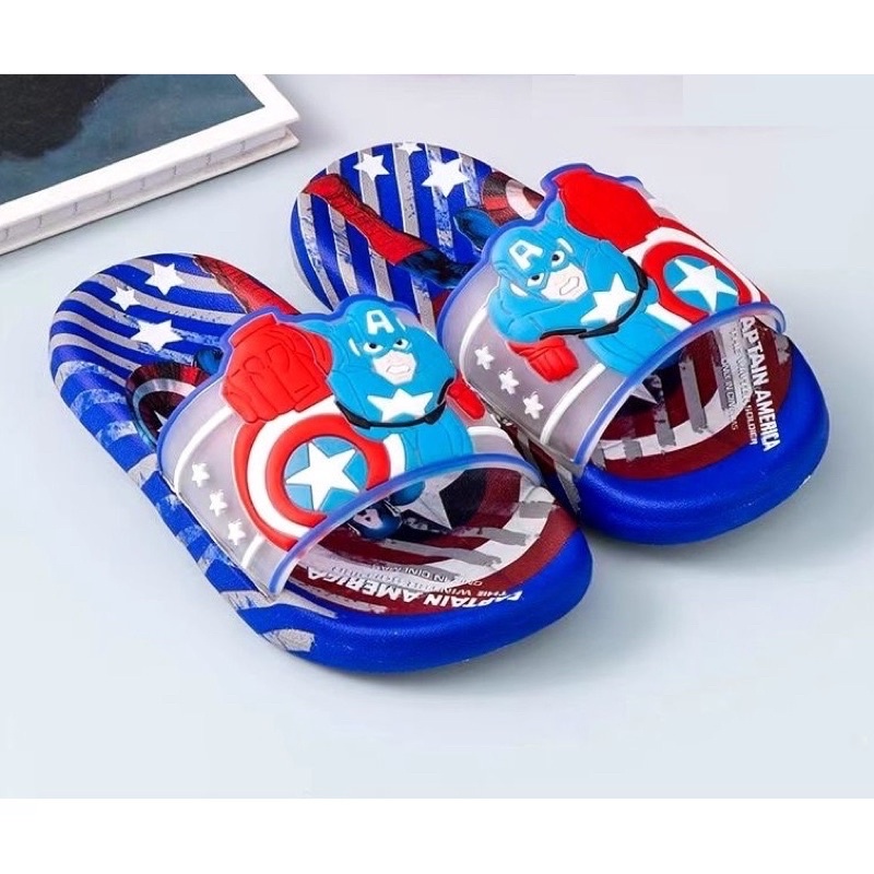 Dép bé trai bé gái quai ngang Captain America siêu nhân LM 9802