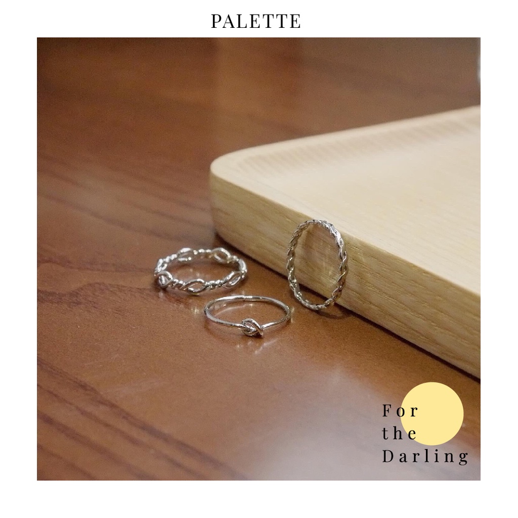 Set nhẫn 3 chiếc mảnh xoắn Simple ring set