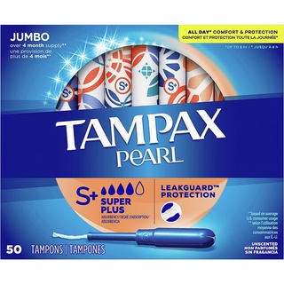 Tampon siêu thấm Tampax Pearl Super Plus hộp 50 miếng Hàng Mỹ